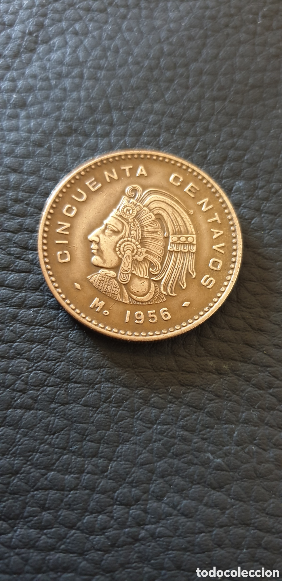 Antig&uuml;edades: 50 centavos de M&eacute;xico del a&ntilde;o 1956, acu&ntilde;ada en bronce