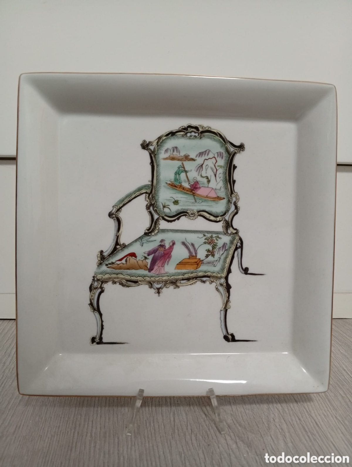 Antig&uuml;edades: Plato decorativo de porcelana imitaci&oacute;n Andrea by Sadek