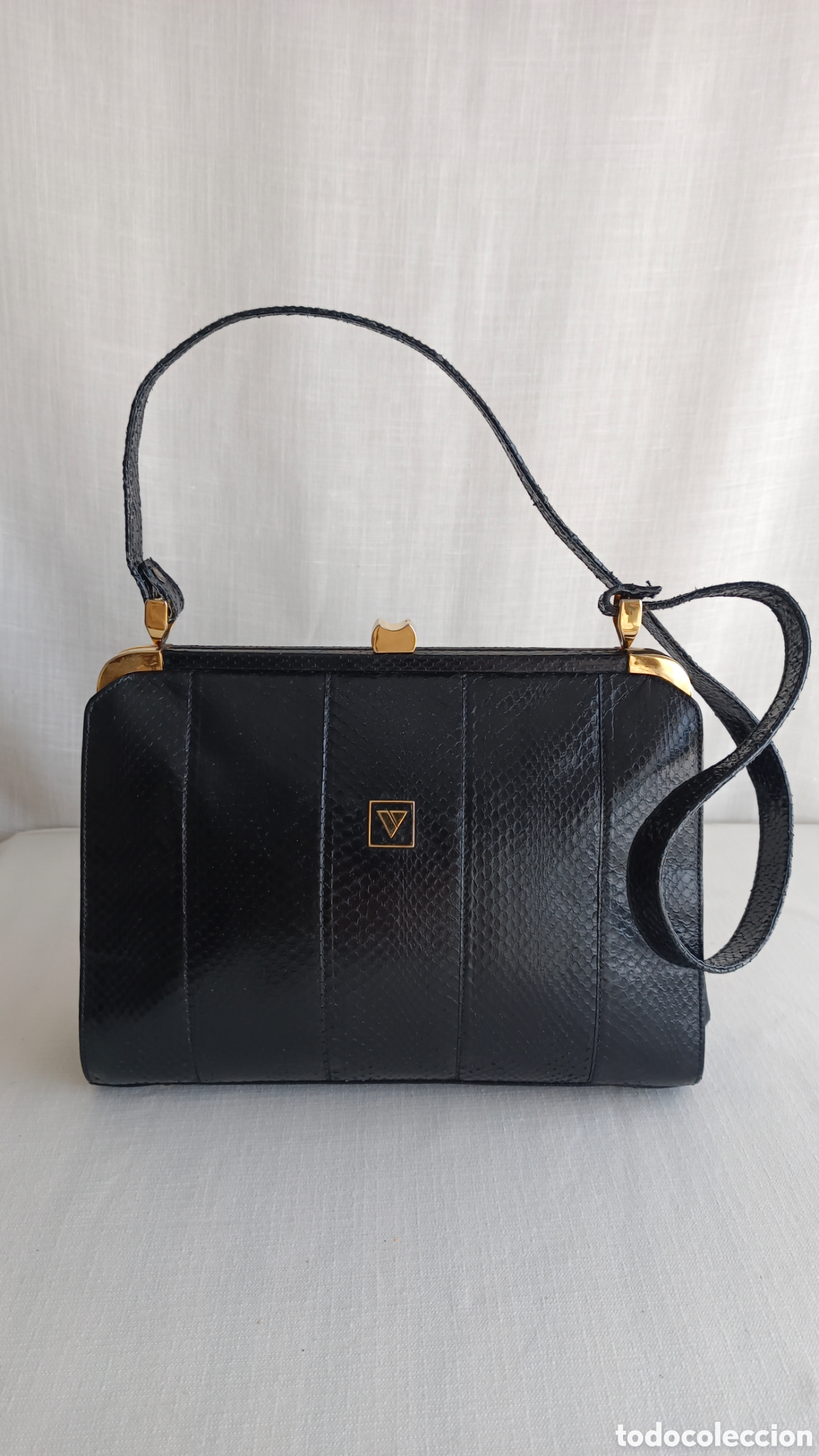 Antig&uuml;edades: Bolso piel serpiente negro