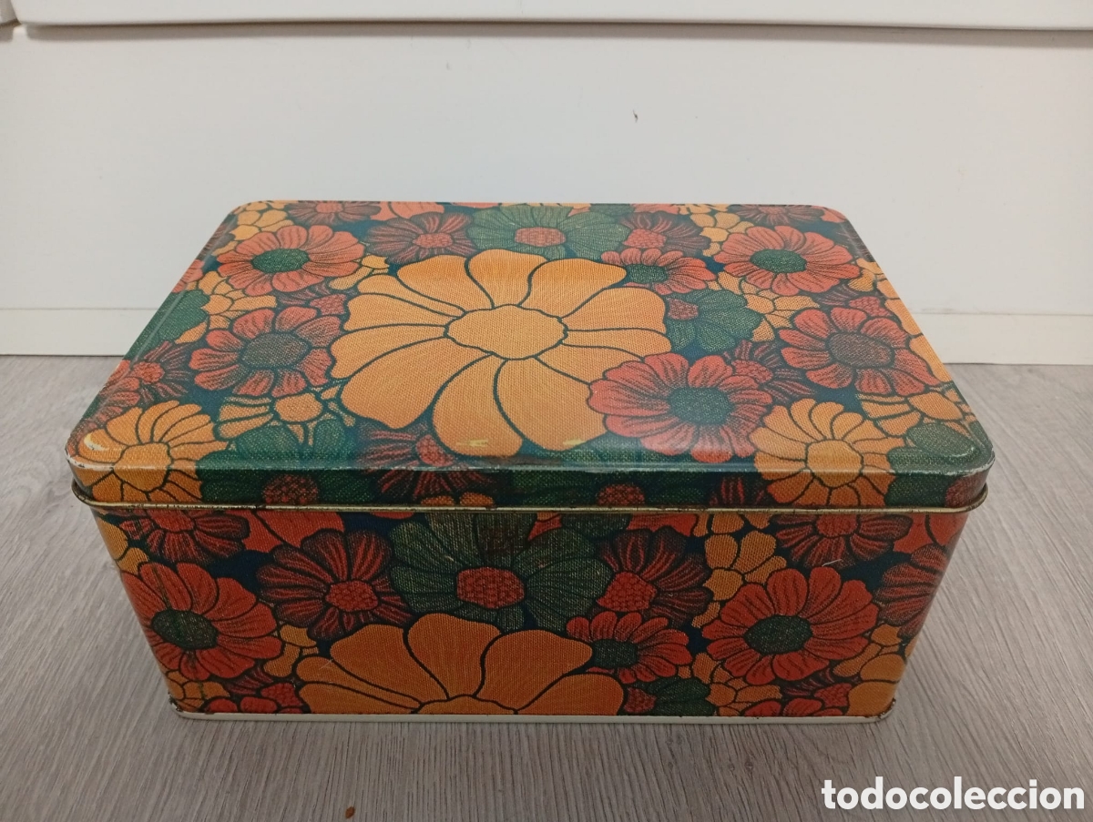 Antiques: Caja de hojalata litografiada de Cola Cao (a&ntilde;os 70)