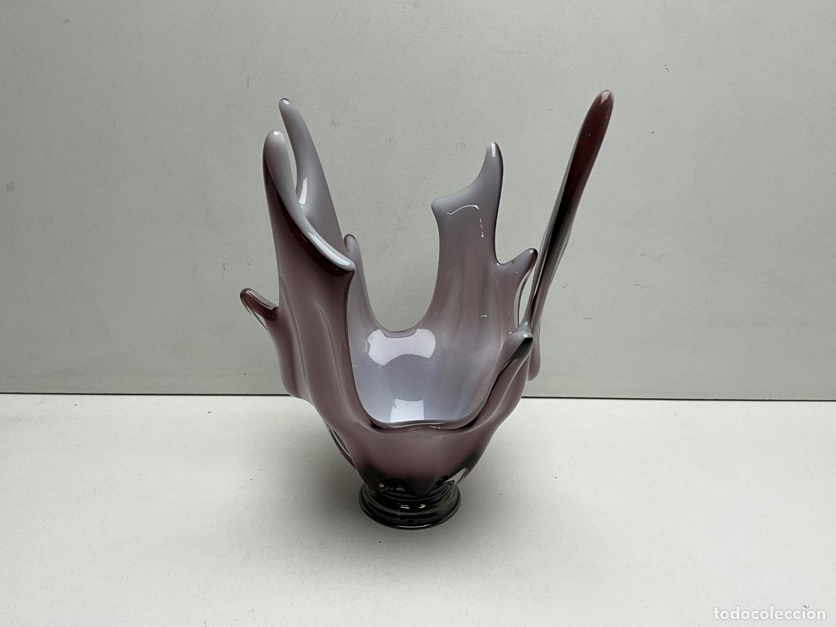 Antig&uuml;edades: PEQUE&Ntilde;O CENTRO DE MESA CRISTAL DE MURANO Y PIE DE PLATA DE LEY - VINTAGE