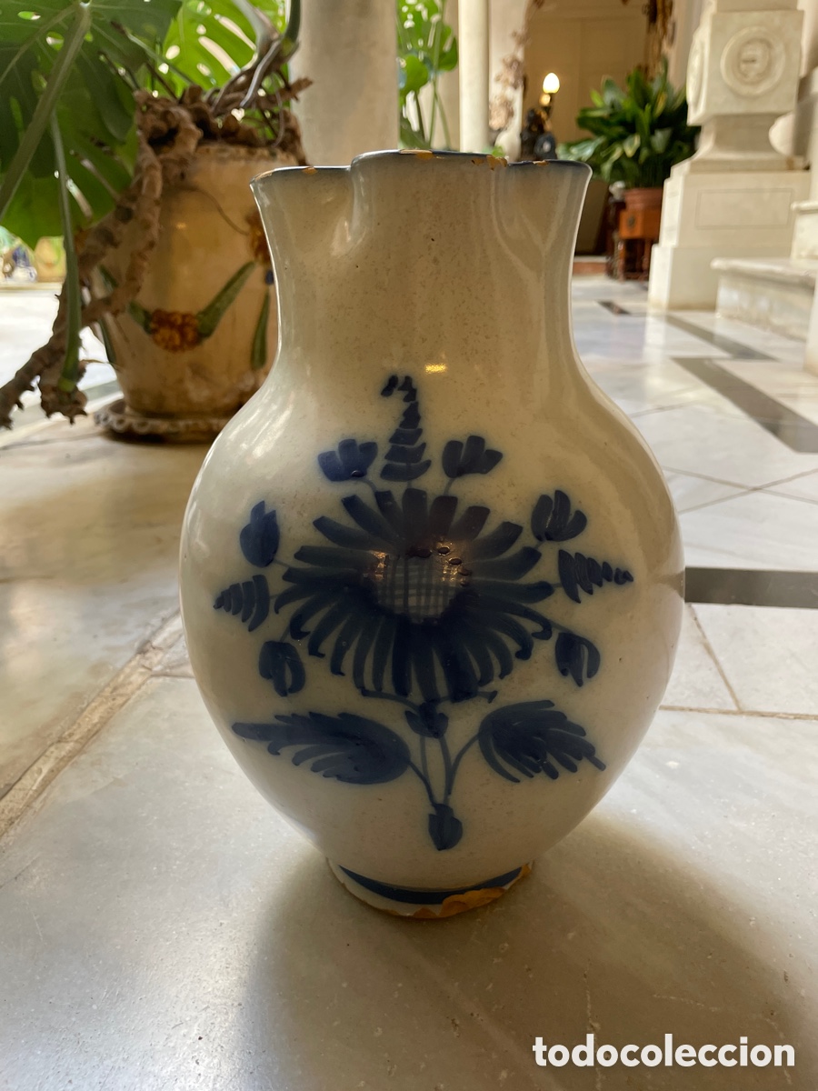 Antig&uuml;edades: Jarr&oacute;n serie azul Talavera de la Reina siglo XIX
