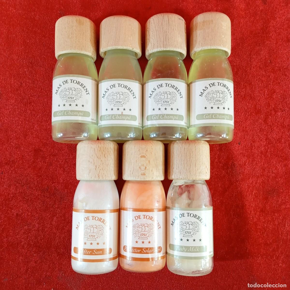 Antig&uuml;edades: ANTIGUA COLECCI&Oacute;N DE 7 FRASCOS DE ASEO EN MINIATURA - HOTEL & SPA MAS DE TORRENT - 60 ML