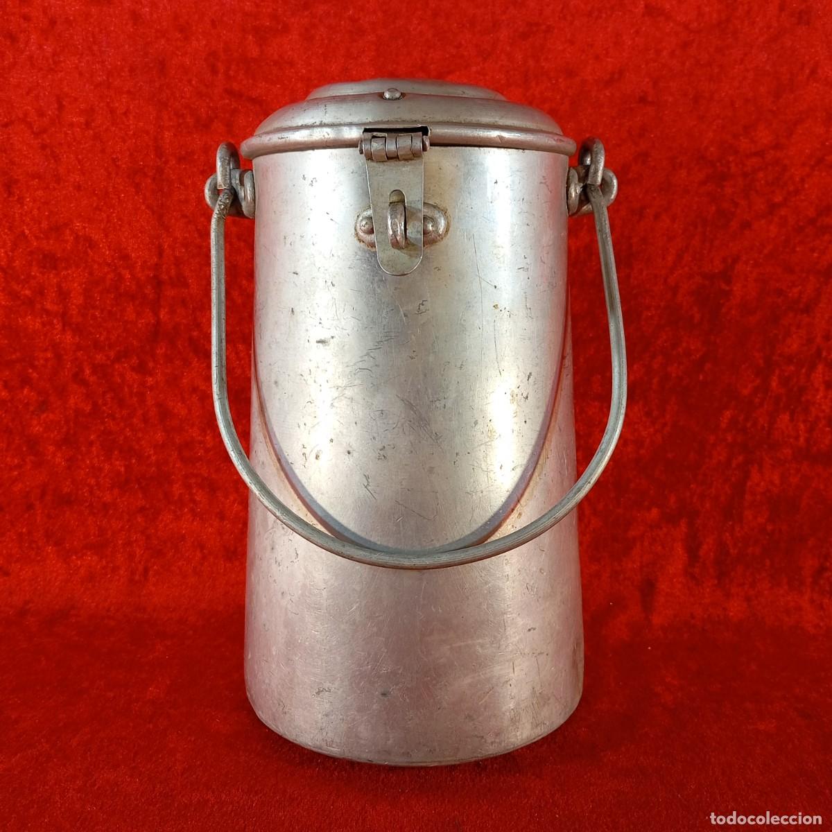Antig&uuml;edades: ANTIGUA LECHERA PARA COCINA - VINTAGE DE ALUMINIO - SIGLO XX - 25 CM DE ALTO