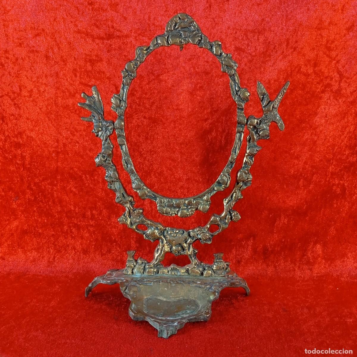 Antig&uuml;edades: ANTIGUO MARCO DE ESPEJO - ESTILO ART NOUVEAU - FUNDIDO EN BRONCE DORADO - 23 X 32 CM