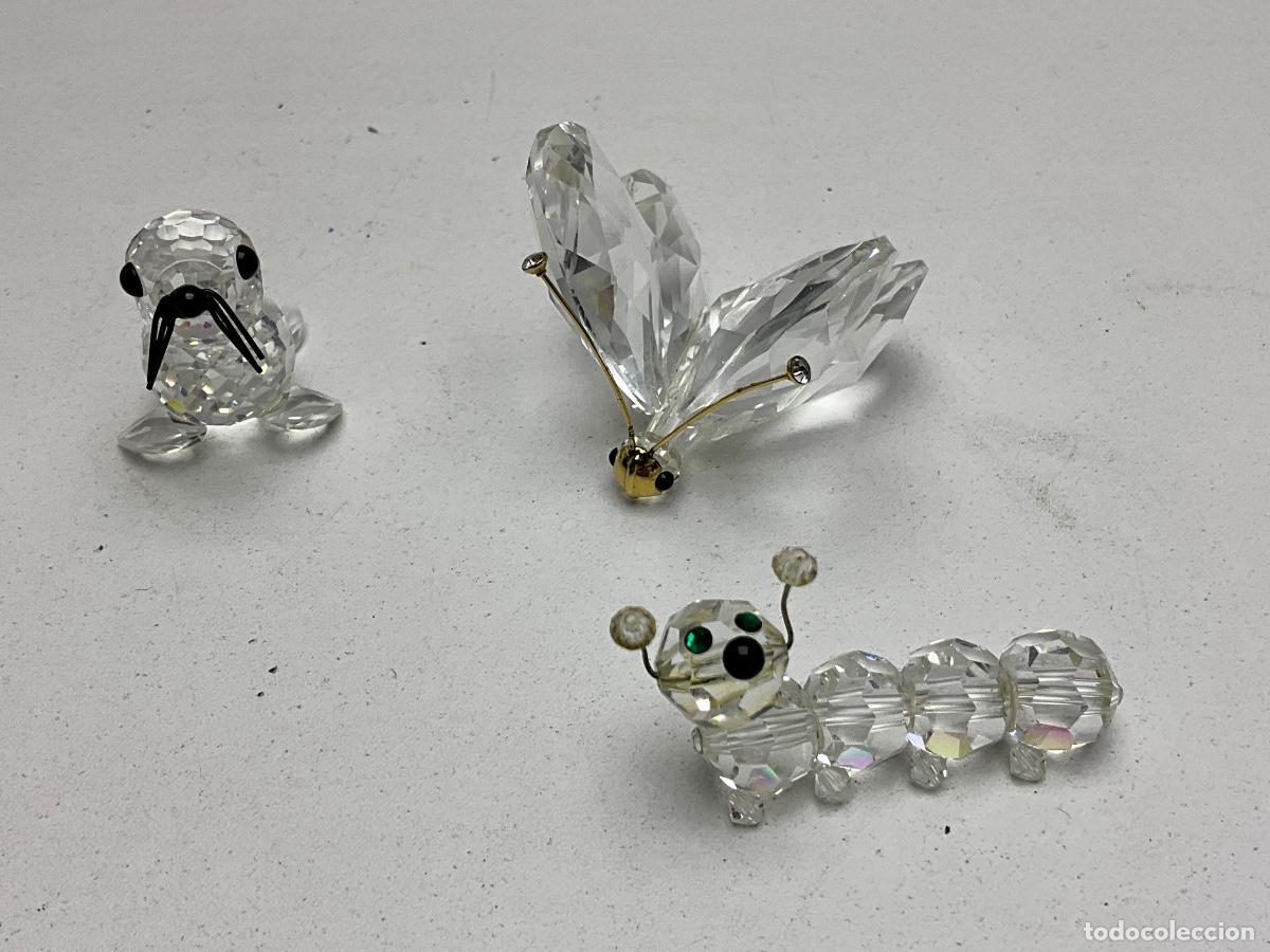 Antig&uuml;edades: LOTE CRISTAL SWAROVSKI - FOCA - ORUGA - MARIPOSA - MIRAR FOTOS ADICIONALES