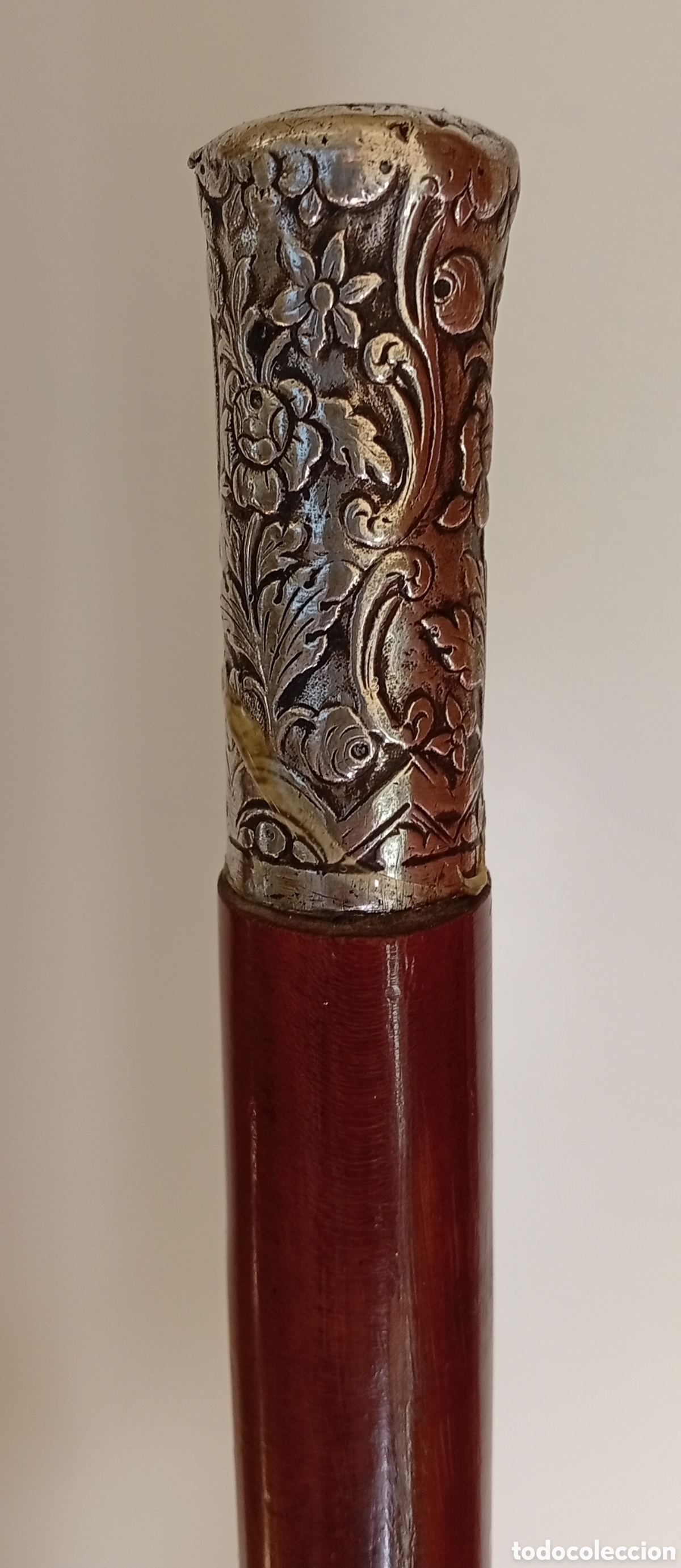 Antig&uuml;edades: Antiguo precioso baston ingles de paseo Dandy madera exotica Malaca y Empu&ntilde;adura de plata