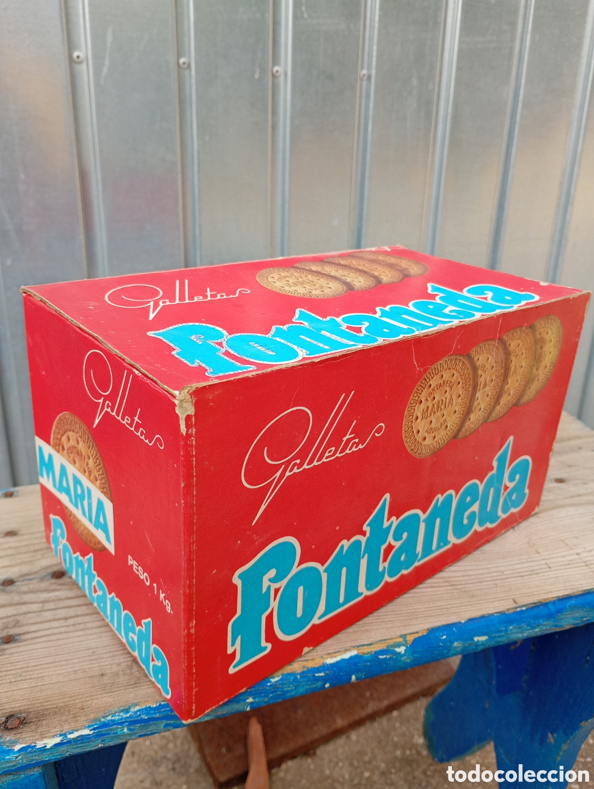 Antig&uuml;edades: Caja cart&oacute;n galletas fontaneda