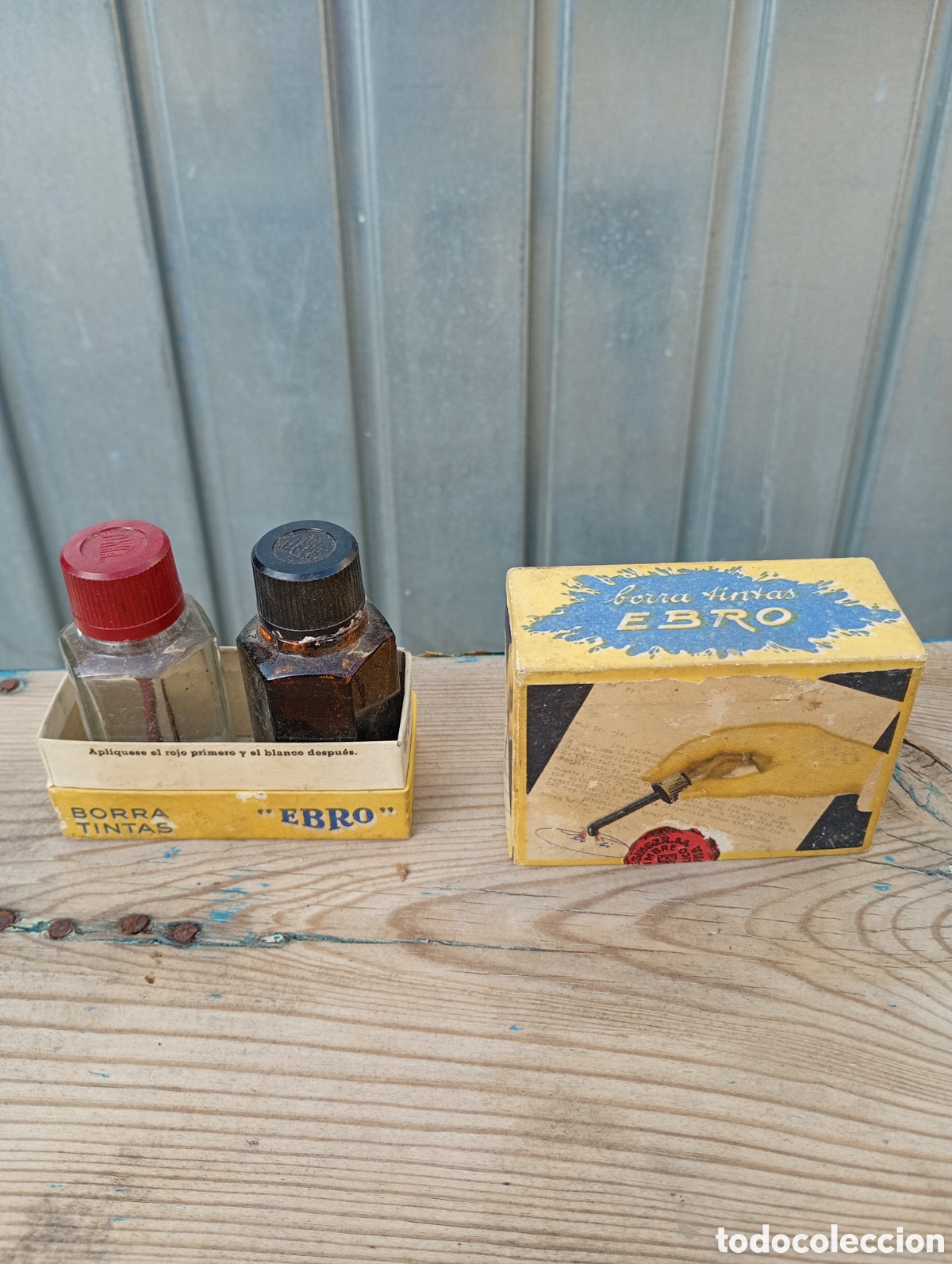Antig&uuml;edades: Borra tintas ebro caja y botes - Foto 2
