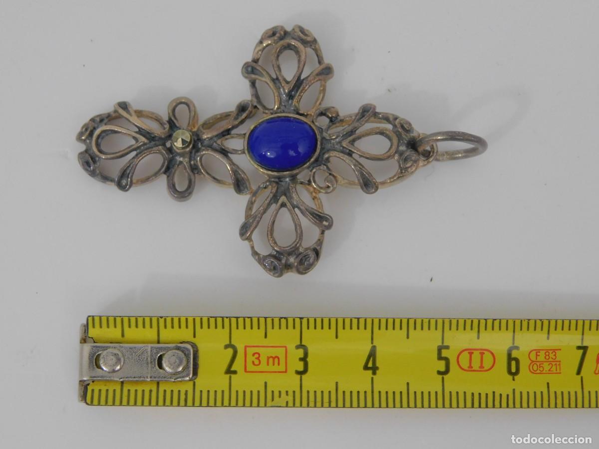 Antig&uuml;edades: CRUZ DE PLATA CON LAPISL&Aacute;ZULI - Foto 9