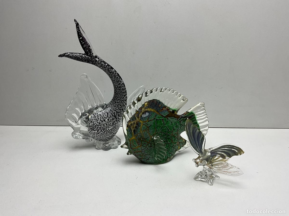 Antig&uuml;edades: LOTE DE TRES PECES EN CRISTAL DE MURANO - PERFECTO ESTADO
