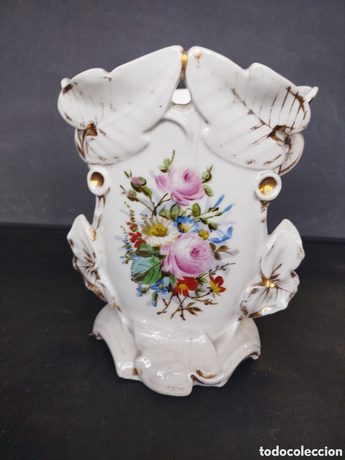 Antiquit&eacute;s: CALENTADOR DE TETERA O CAFETERA ISABELINO DE PORCELANA SIN MARCA. S.XIX