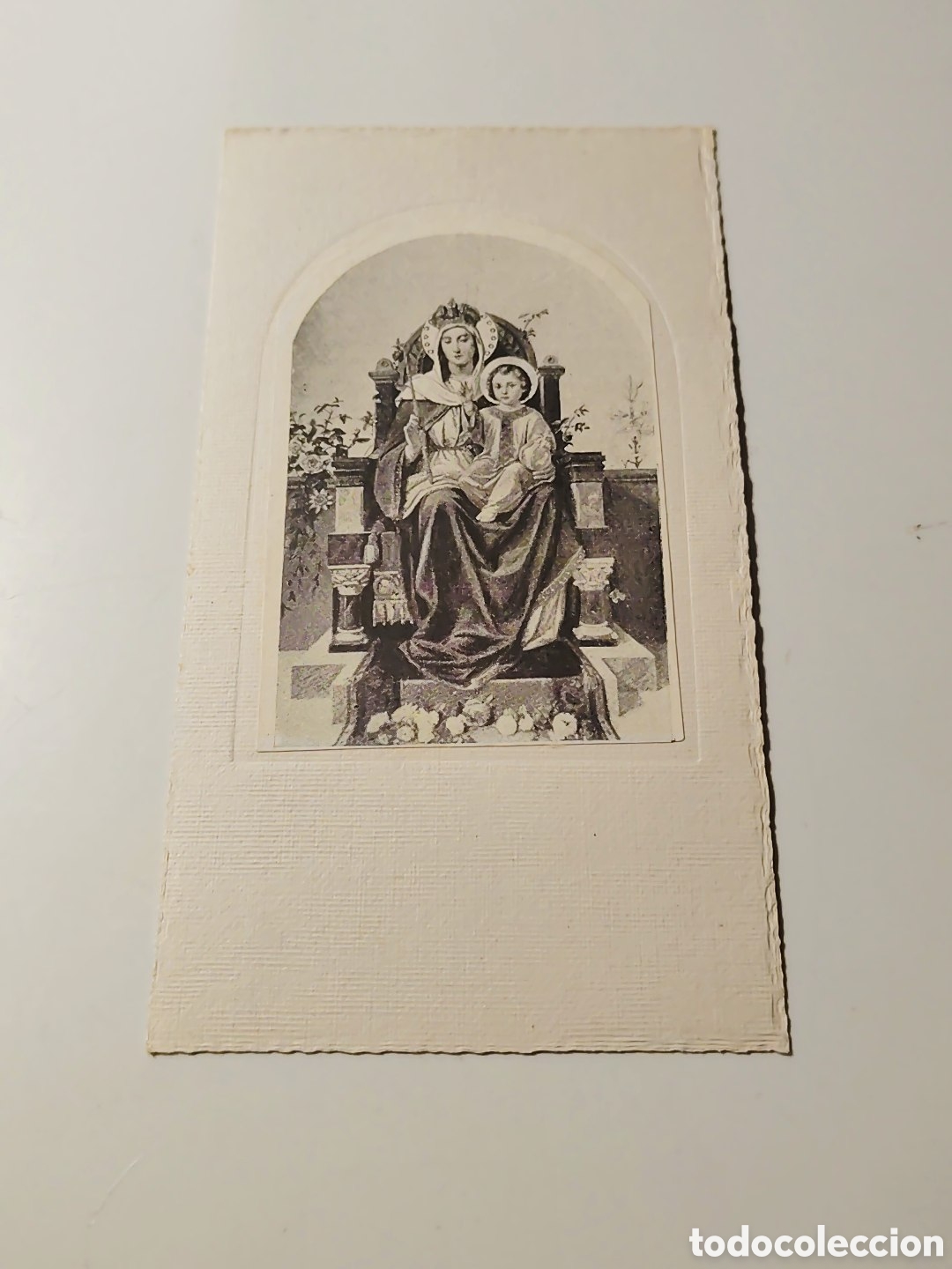 Antig&uuml;edades: VIRGEN MARIA CON NI&Ntilde;O JESUS. TROQUELADO. EN CARTON. 1890-1920