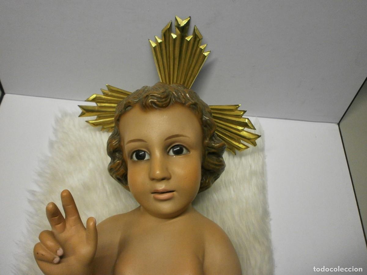 Antig&uuml;edades: ni&ntilde;o jesus ojos de cristal 36 cms - Foto 2