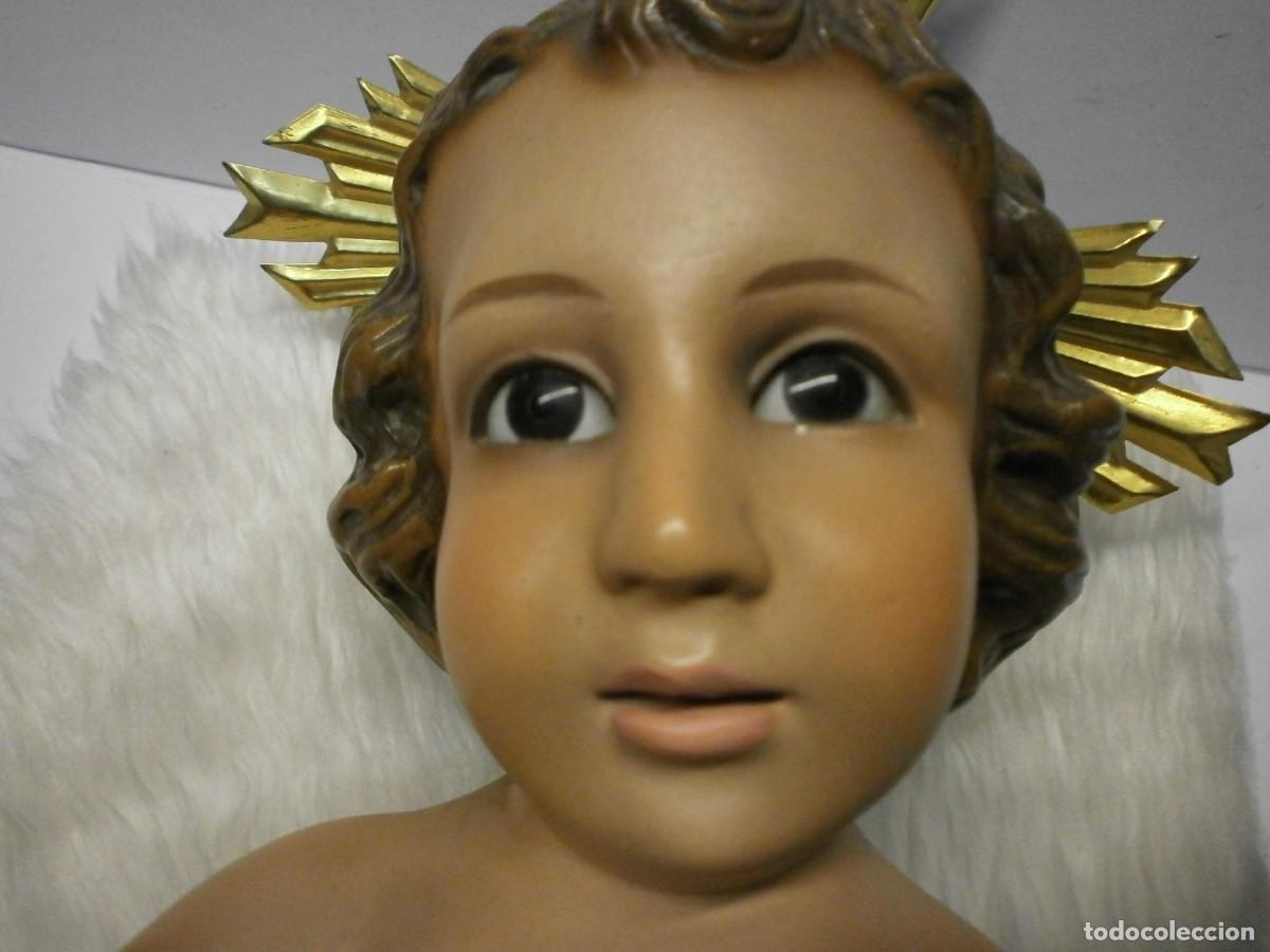 Antig&uuml;edades: ni&ntilde;o jesus ojos de cristal 36 cms - Foto 3