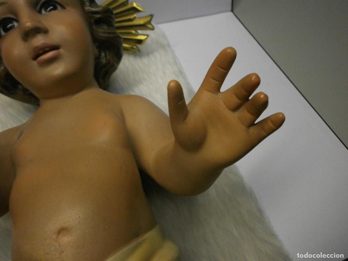 Antig&uuml;edades: ni&ntilde;o jesus ojos de cristal 36 cms - Foto 4