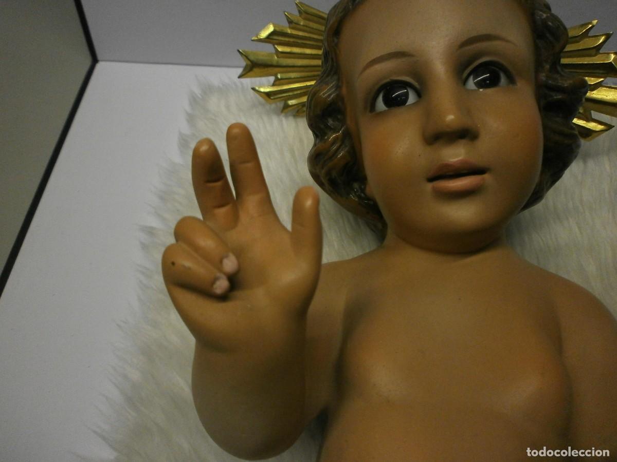 Antig&uuml;edades: ni&ntilde;o jesus ojos de cristal 36 cms - Foto 5