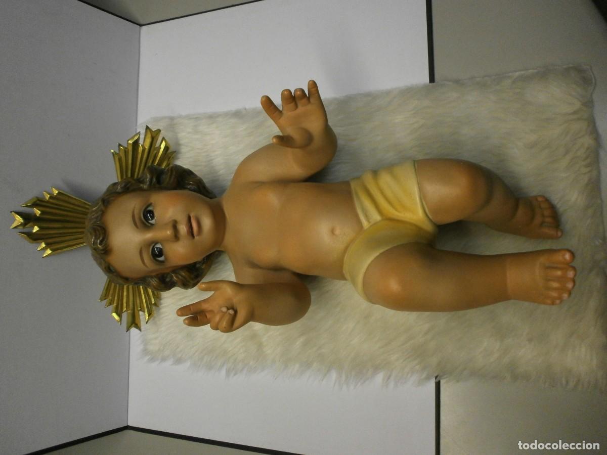 Antig&uuml;edades: ni&ntilde;o jesus ojos de cristal 36 cms - Foto 7