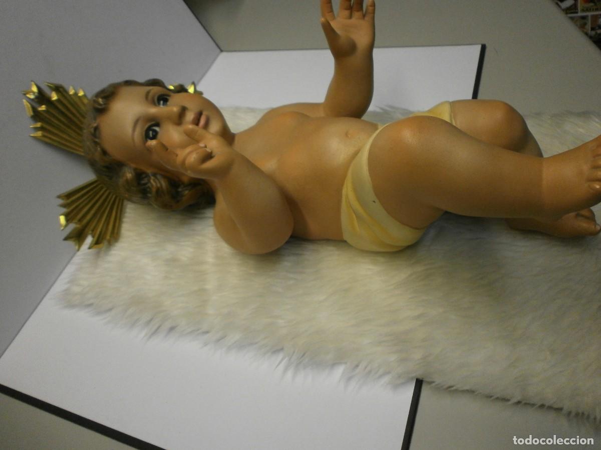 Antig&uuml;edades: ni&ntilde;o jesus ojos de cristal 36 cms - Foto 9