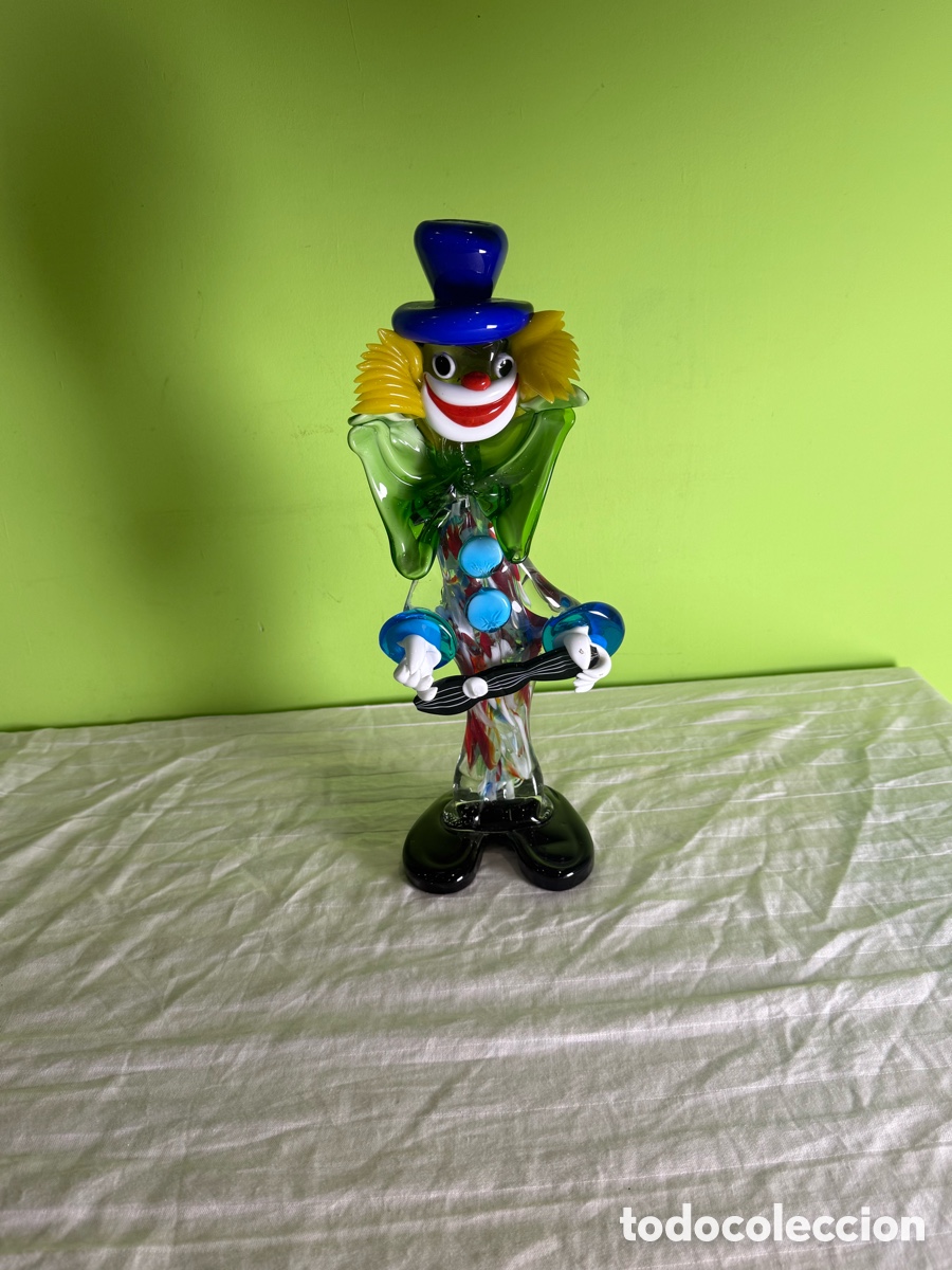 Antig&uuml;edades: GRAN PAYASO DE CRISTAL DE MURANO ITALIA &ndash; A&Ntilde;OS 60/70 &ndash; 37 CM