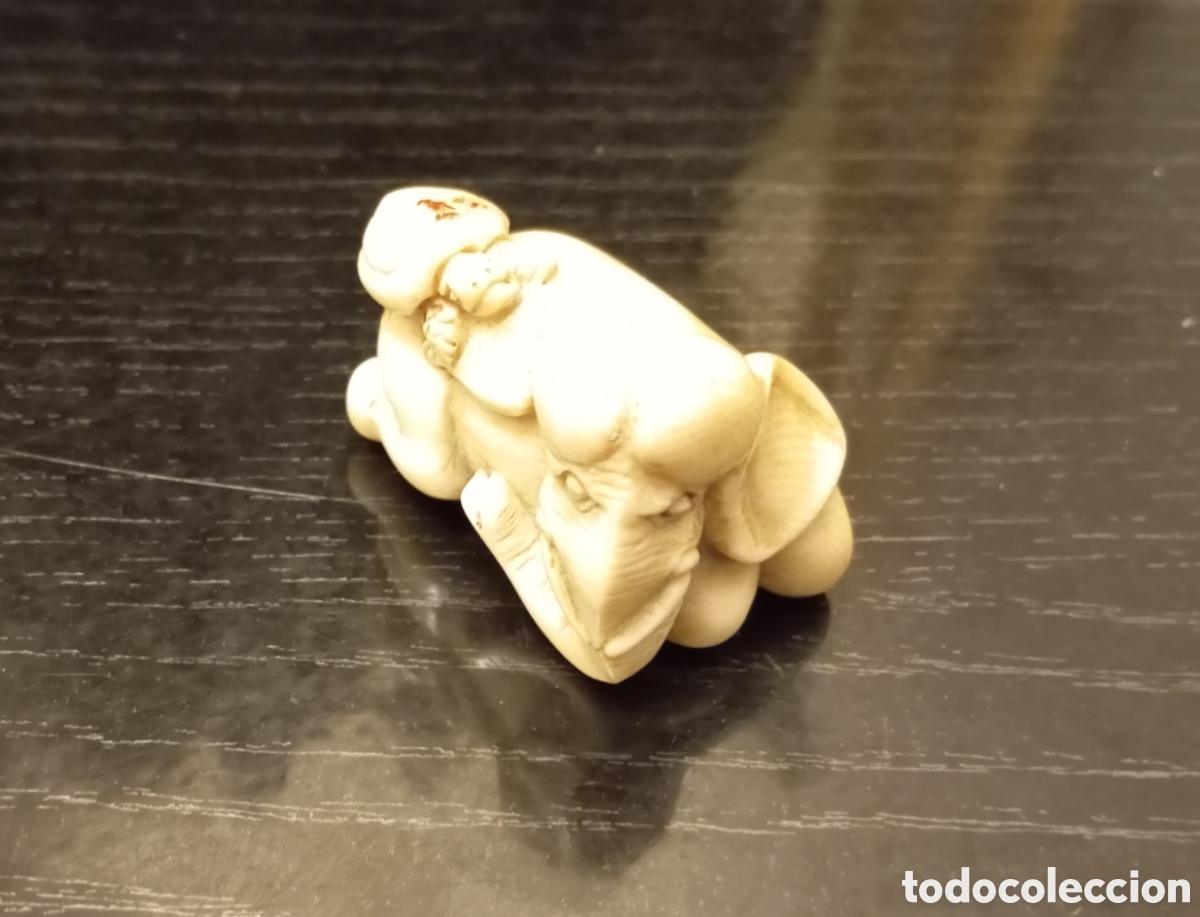 Antig&uuml;edades: netsuke japon&eacute;s antiguo, escultura tallada en marfil