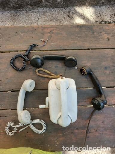 Antig&uuml;edades: Lote de Repuestos de Telefon&iacute;a Antigua Siemens / Baquelita y Tel&eacute;fono de Magneto