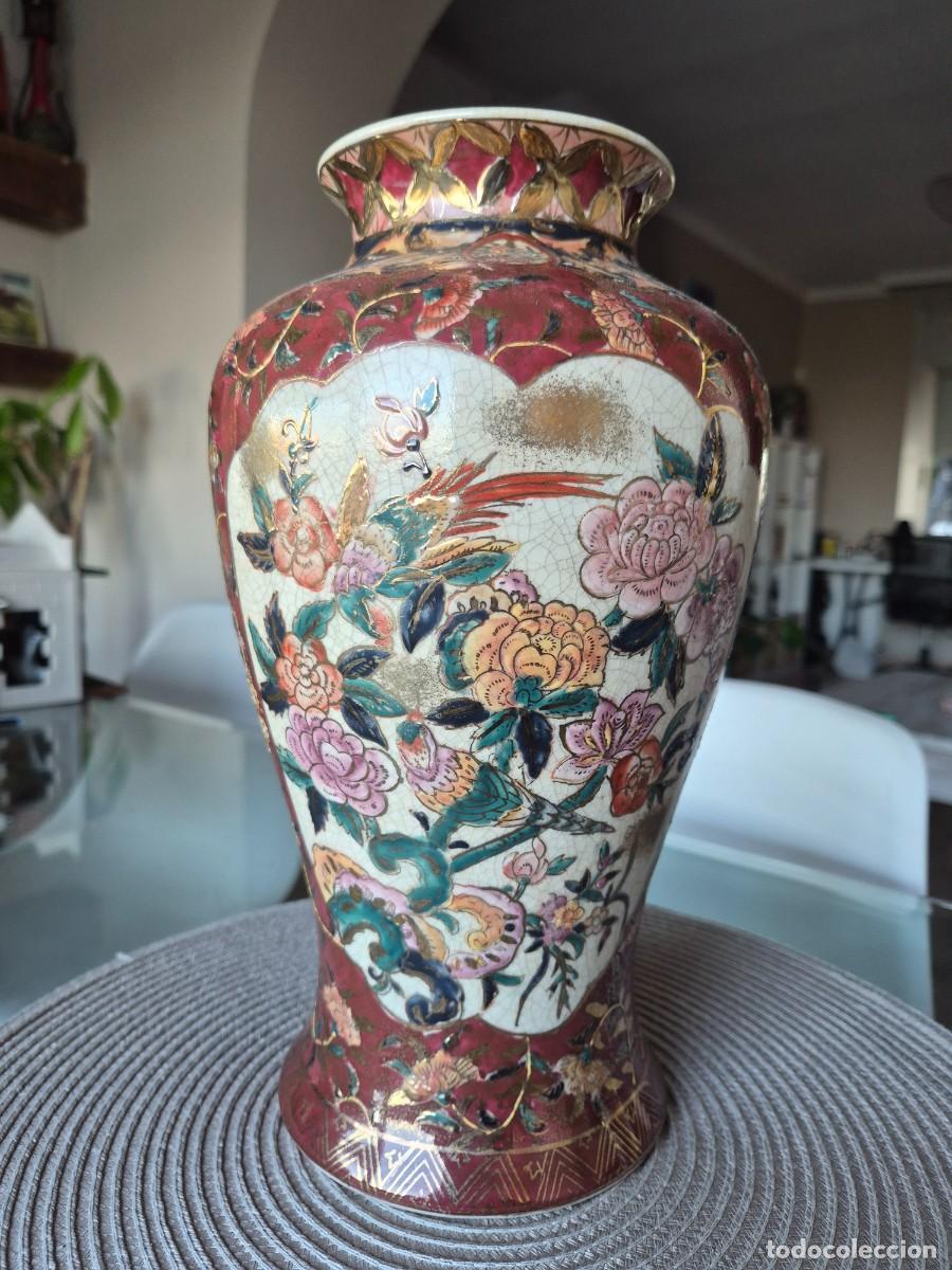 Antig&uuml;edades: Jarr&oacute;n chino oriental porcelana 30cm alto 10cm diametro