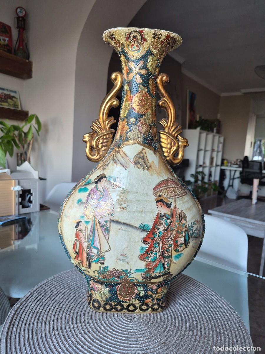 Antig&uuml;edades: Jarr&oacute;n chino estilo satsuma muy decorado 45cm alto