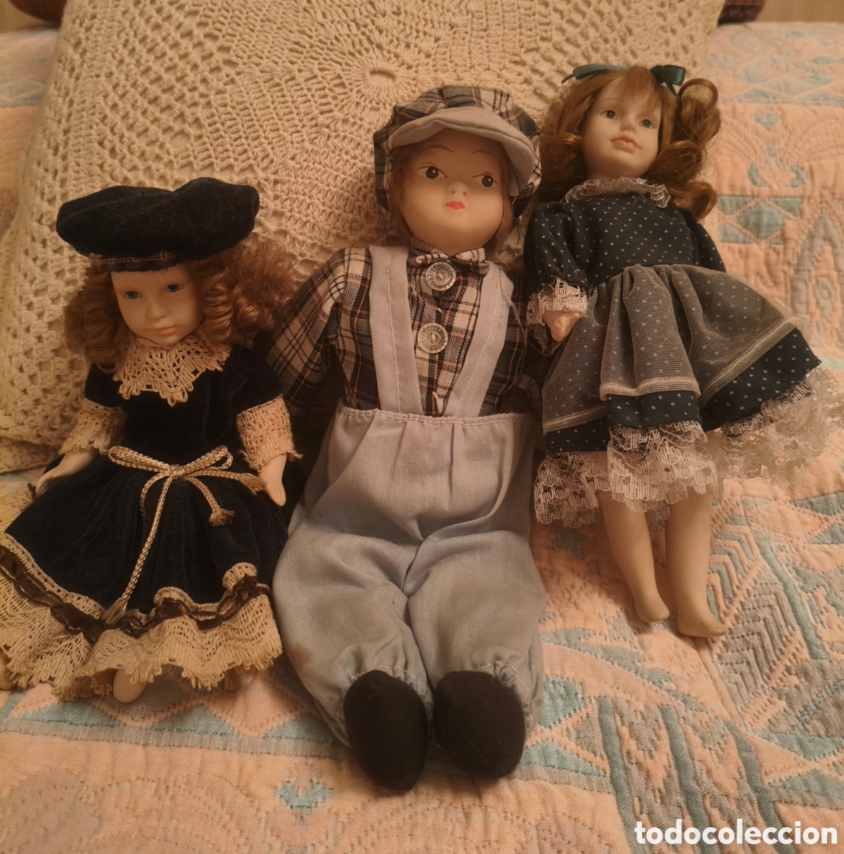 Antig&uuml;edades: Lote de 5 mu&ntilde;ecas de porcelana - Foto 2