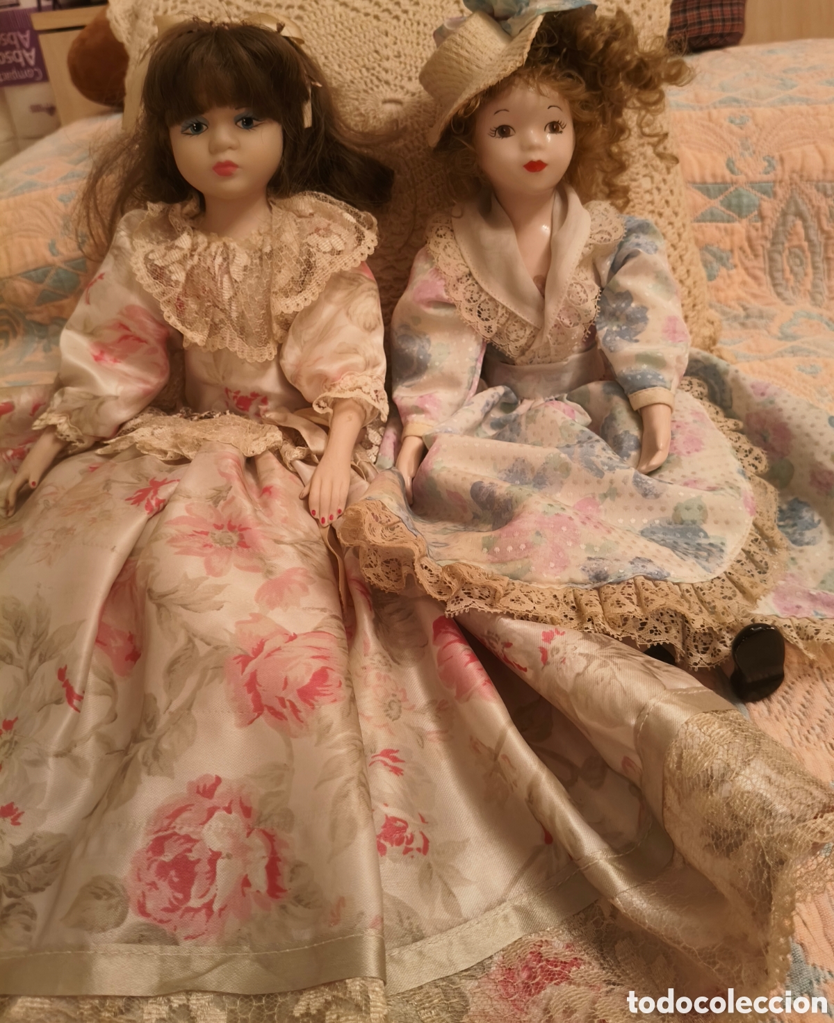 Antiquit&eacute;s: Lote de 5 mu&ntilde;ecas de porcelana