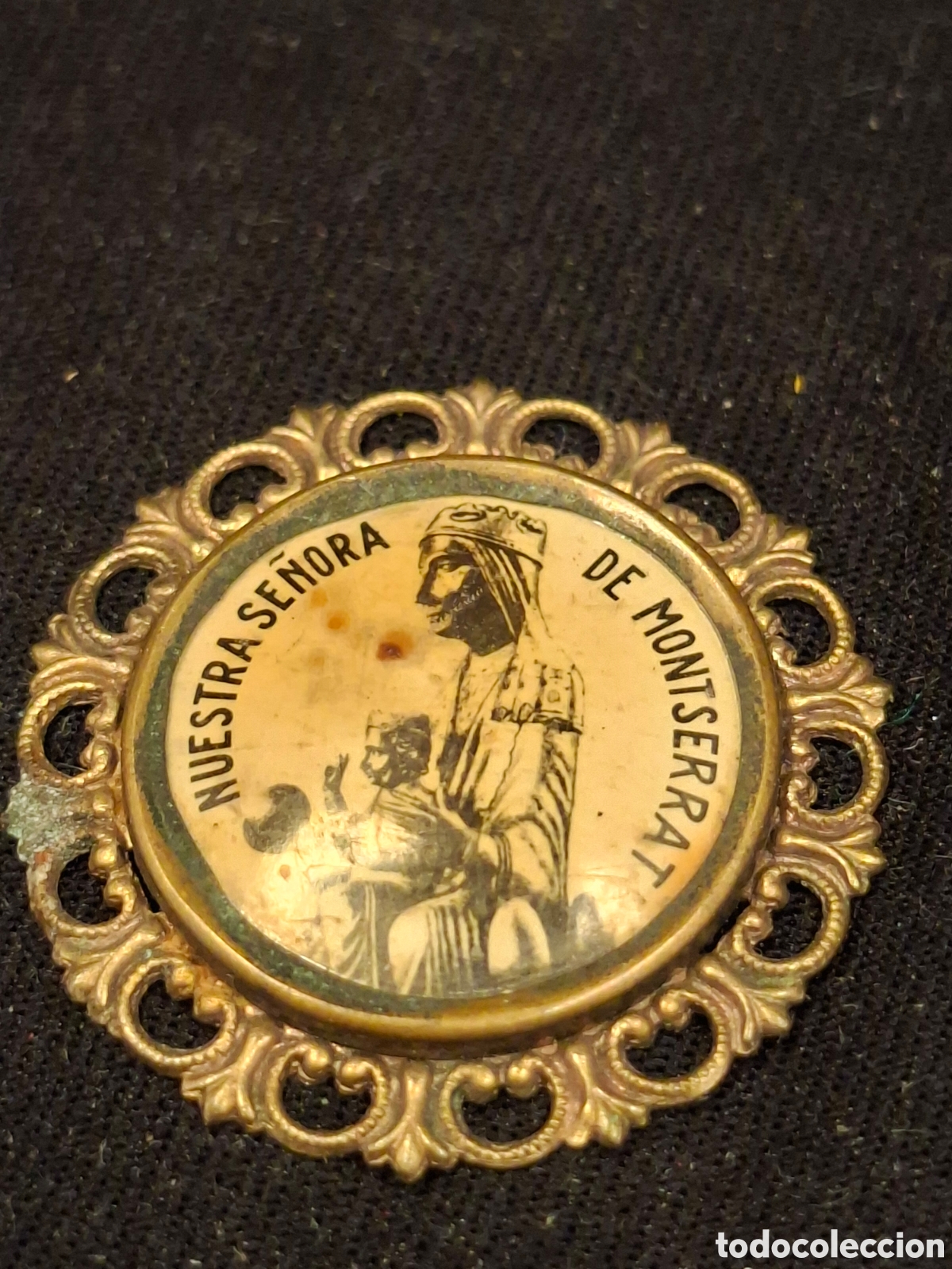 Antig&uuml;edades: ANTIGUO BROCHE IMPERDIBLE NUESTRA SE&Ntilde;ORA DE MONTSERRAT ORIGINAL S.XIX. MRTC1