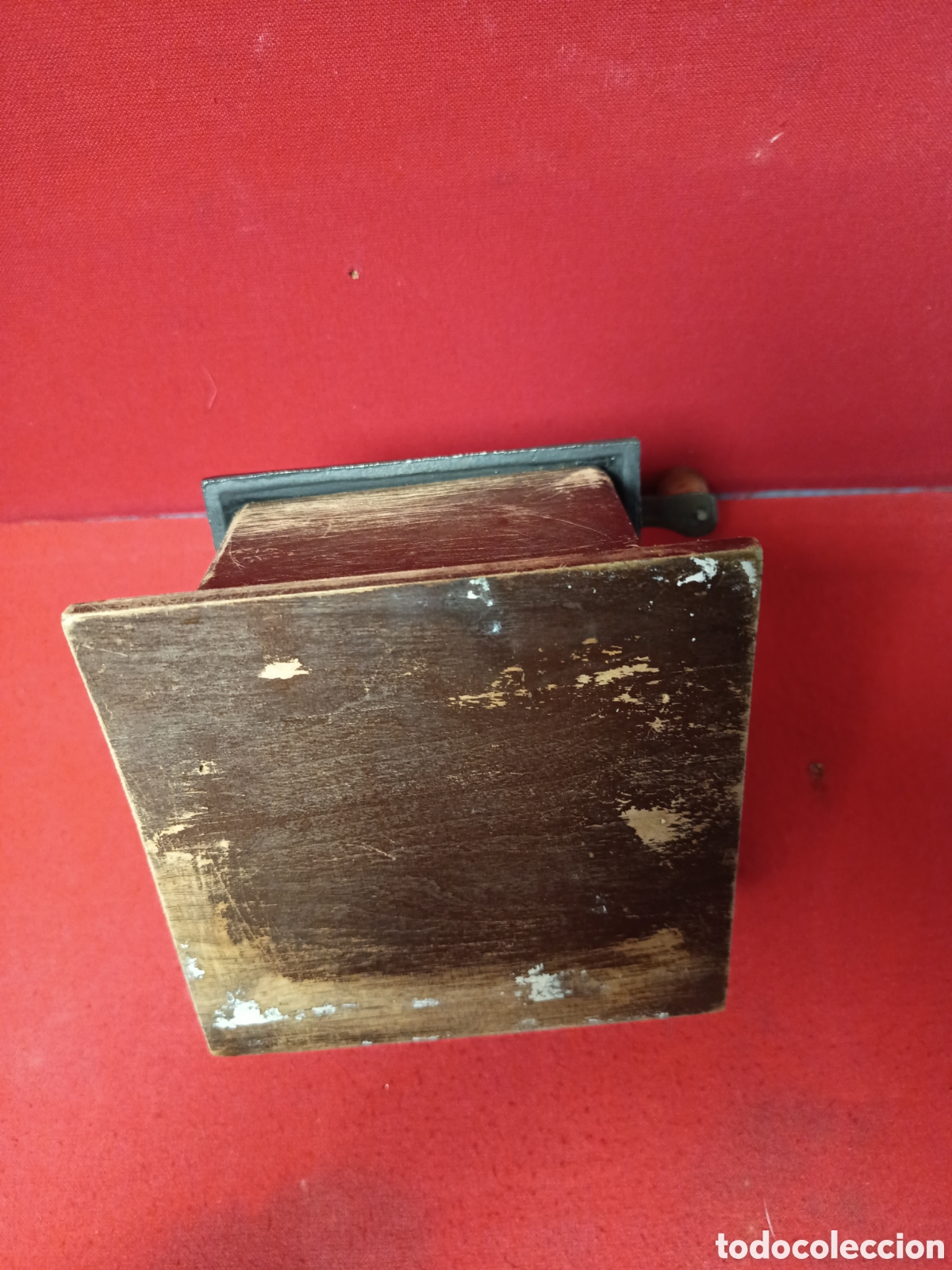 Antig&uuml;edades: Antiguo molinillo de hierro fundido y madera - Foto 5