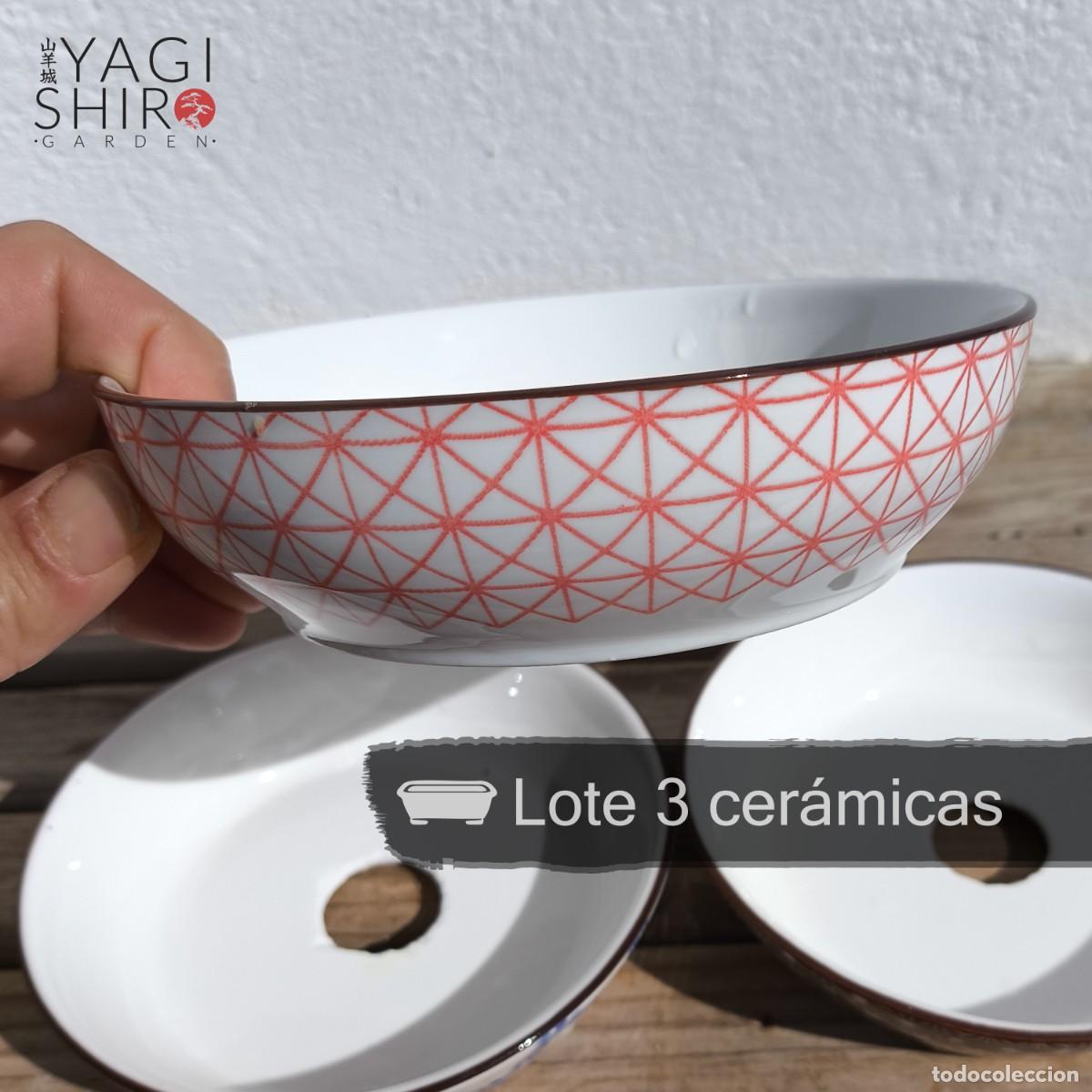 Antig&uuml;edades: Lote 3 cer&aacute;micas para bons&aacute;i - Foto 6