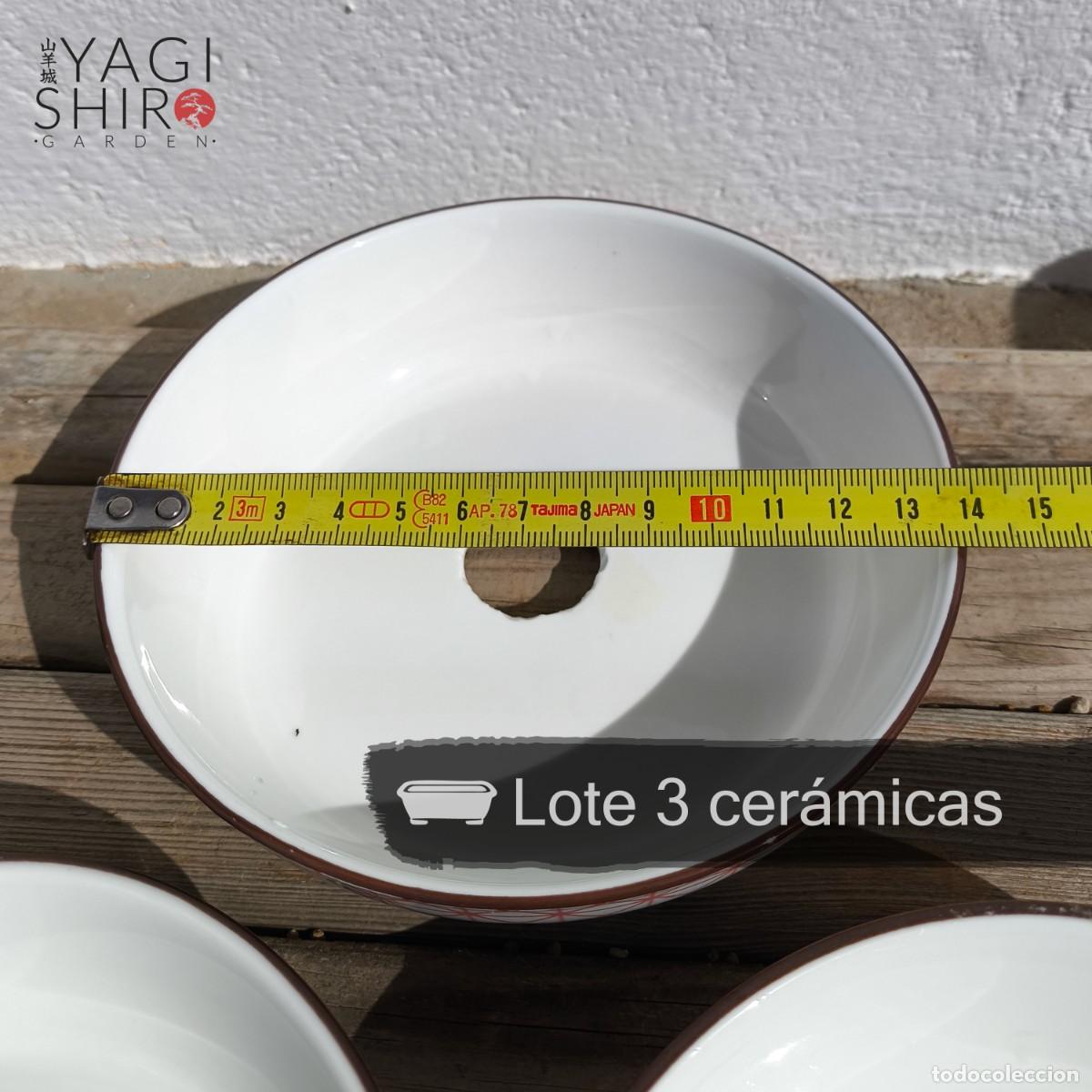 Antig&uuml;edades: Lote 3 cer&aacute;micas para bons&aacute;i - Foto 7