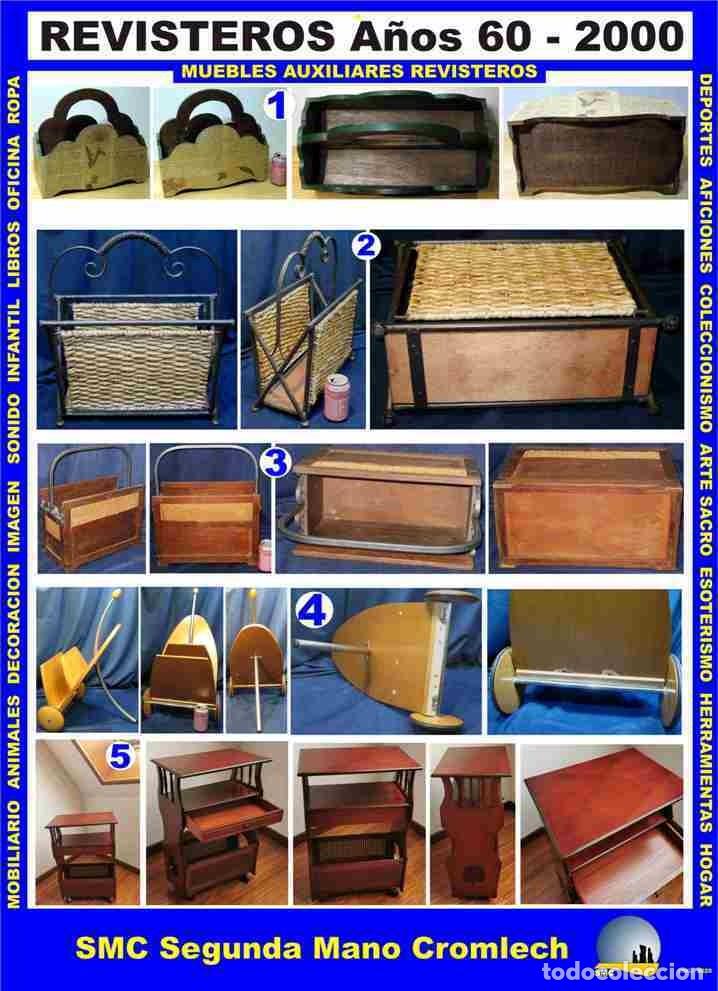 Antig&uuml;edades: 4 REVISTEROS y 1 MUEBLE REVISTEROS A&ntilde;os 60-2000, Buen estado general.