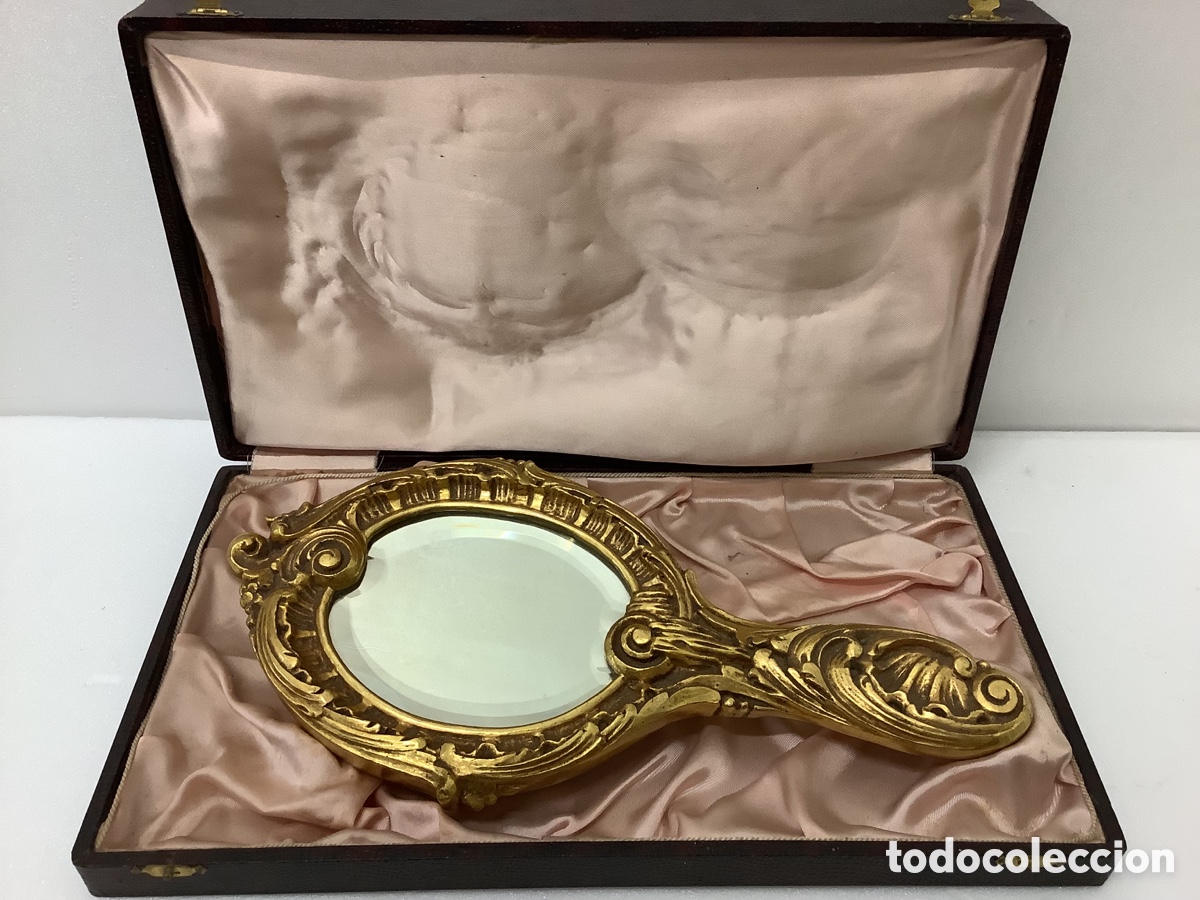 Antig&uuml;edades: ANTIGUO ESPEJO DE TOCADOR MADERA PAN DE ORO A&Ntilde;OS 40