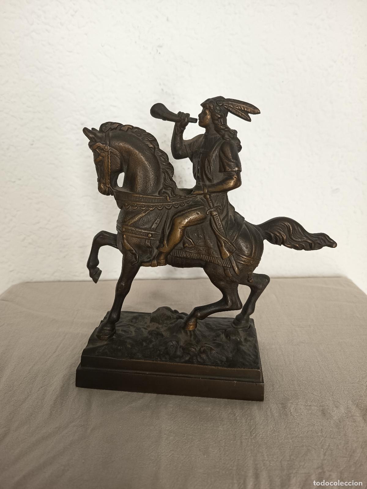 Antig&uuml;edades: JINETE CORNETA BRONCE - Foto 5