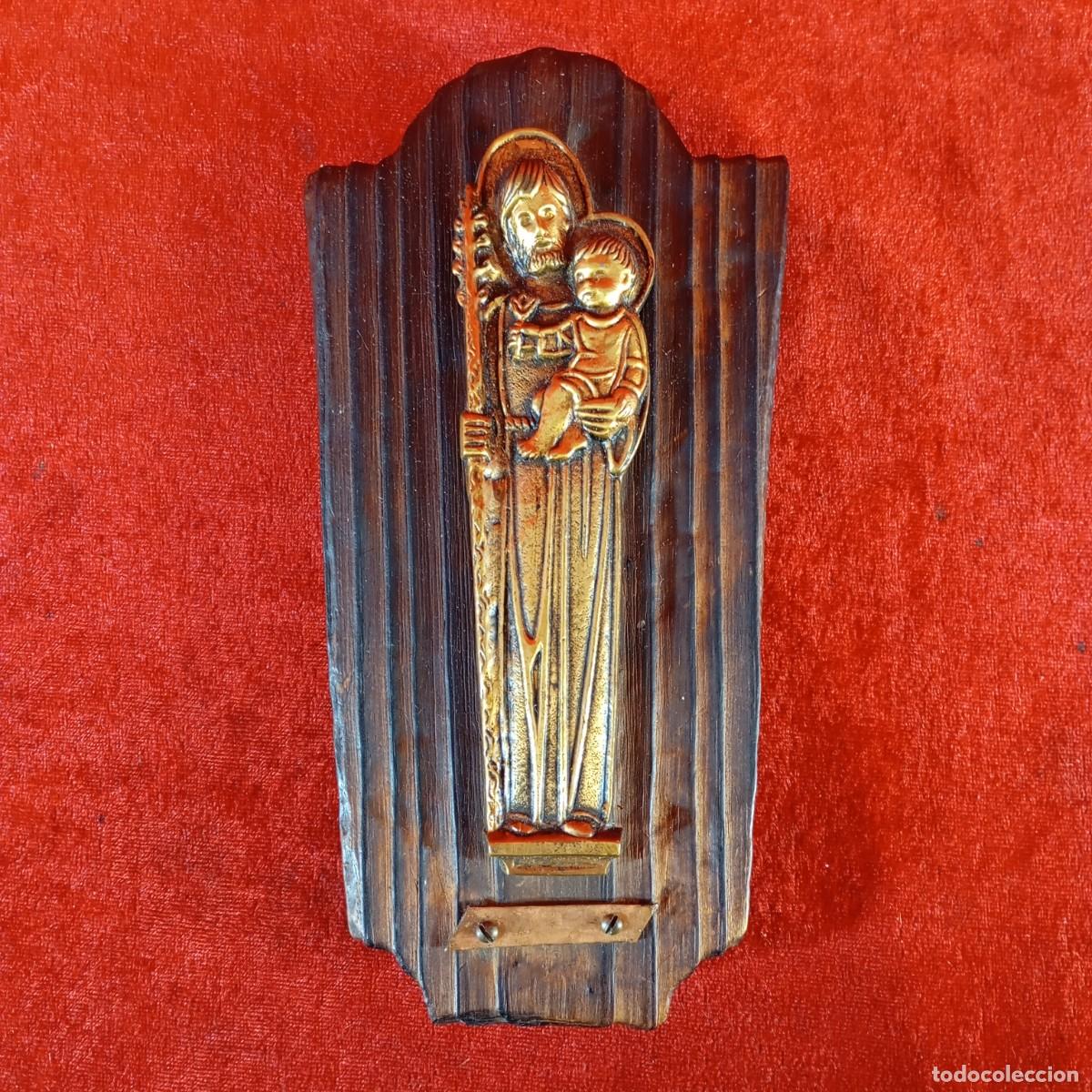 Antig&uuml;edades: FIGURA VINTAGE DE METAL DORADO - SAN CRIST&Oacute;BAL CARGANDO AL NI&Ntilde;O JESUS - SIGLO XX - 9,5 X 19 CM