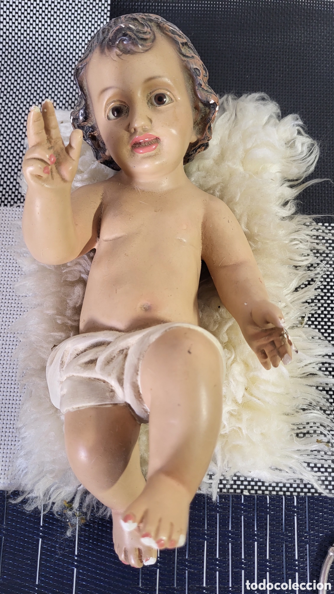 Antiguidades: Antigua figura Religiosa Ni&ntilde;o Jesus