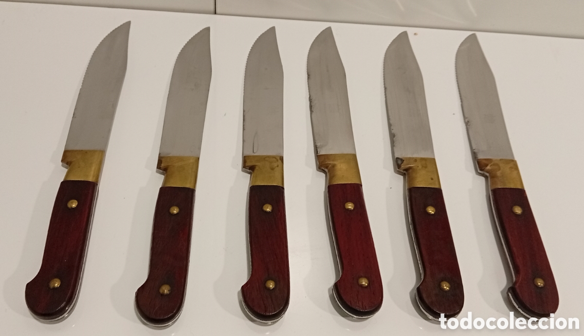 Antig&uuml;edades: .CUCHILLOS DE MESA TRADICIONAL DE ESTILO RUSTICO - Foto 2