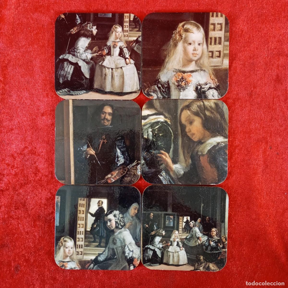 Antig&uuml;edades: COLECCI&Oacute;N DE 6 PORTAVASOS VINTAGE - AUTORETRATOS DE PERSONAJES HISTORICOS - 9,5 X 9,5 CM