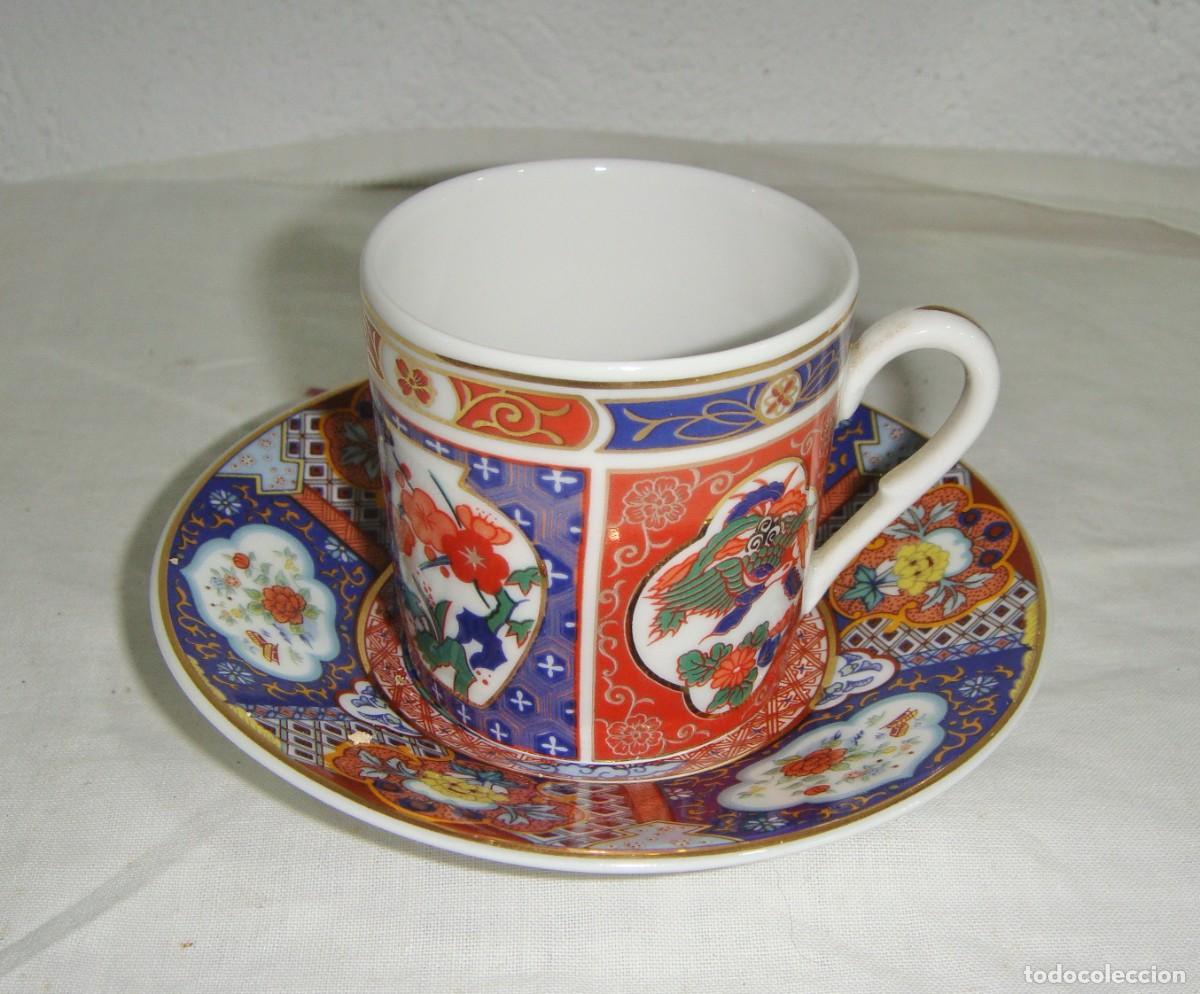 Antig&uuml;edades: Taza de Caf&eacute; con Plato &middot; Porcelana Imari Collection &middot; Motivos Orientales y Florales