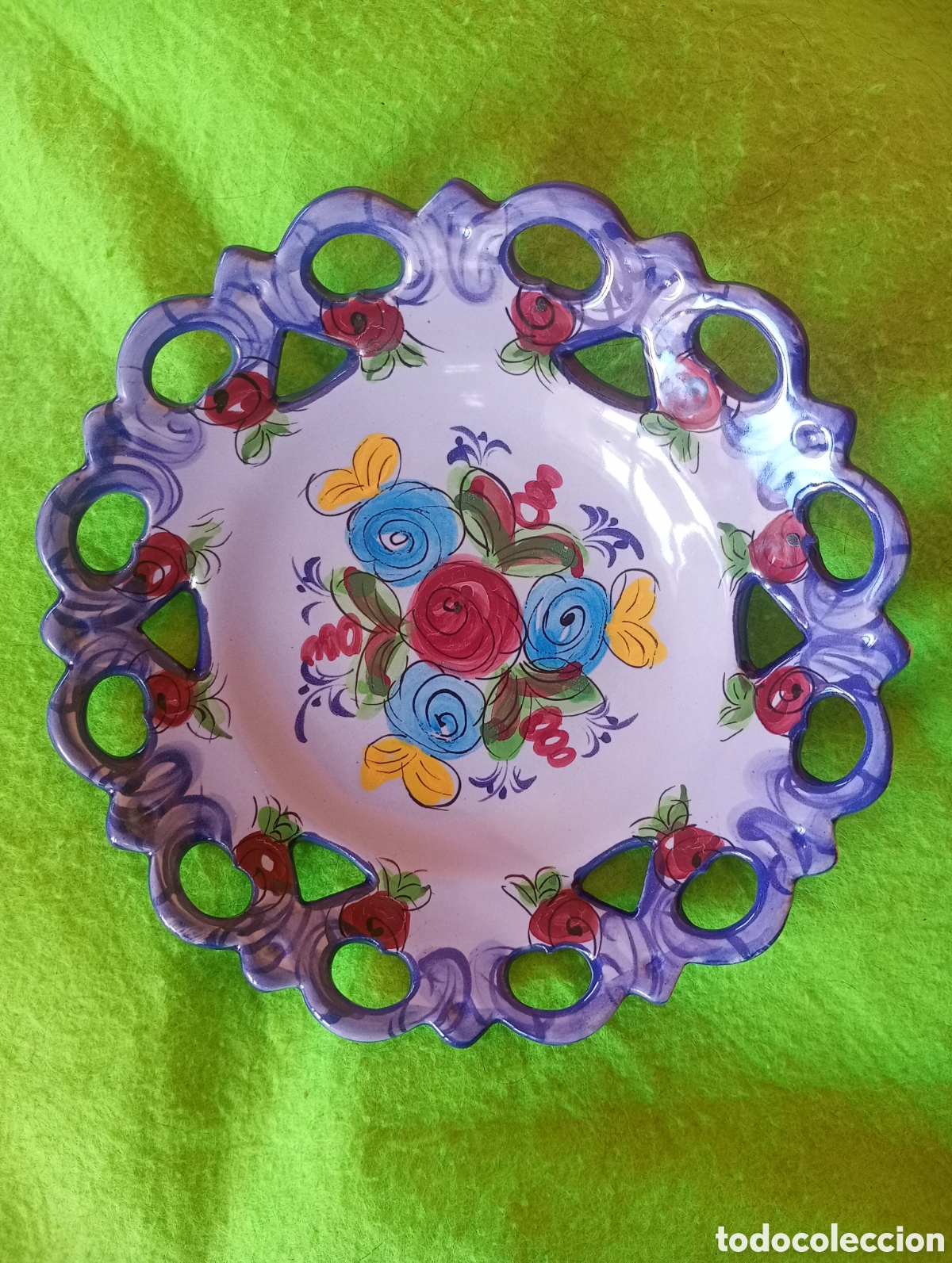 Antig&uuml;edades: Antiguo plato cer&aacute;mica esmaltada de Portugal 601
