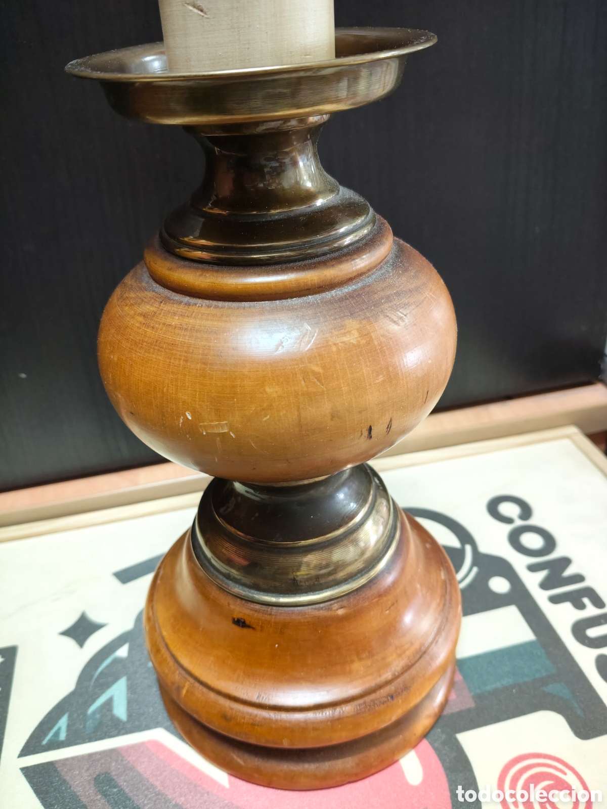 Antig&uuml;edades: Base lampara tipo vela 36 cm - Foto 3