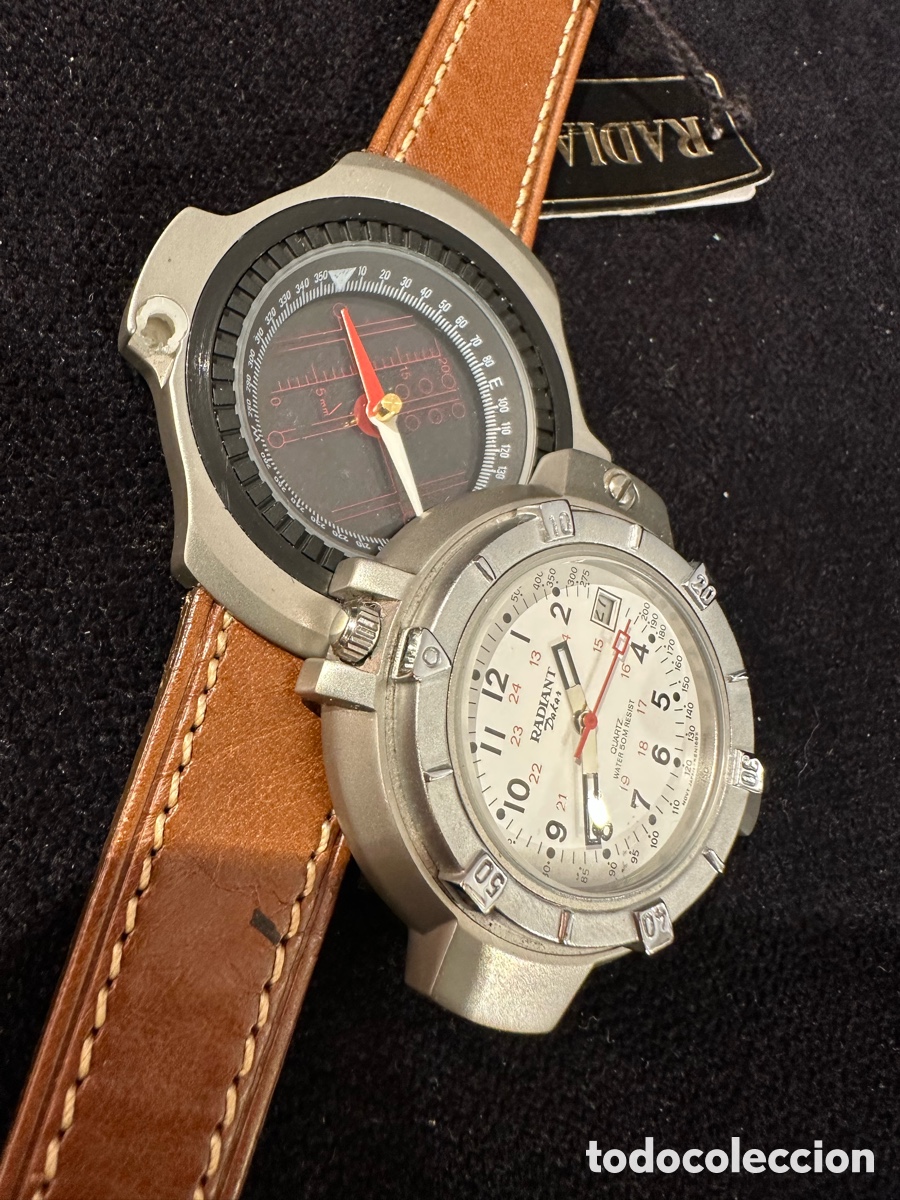 Antig&uuml;edades: Reloj RADIANT Dakar Abatible con Br&uacute;jula Vintage 90s - Nuevo con Etiqueta (NOS)