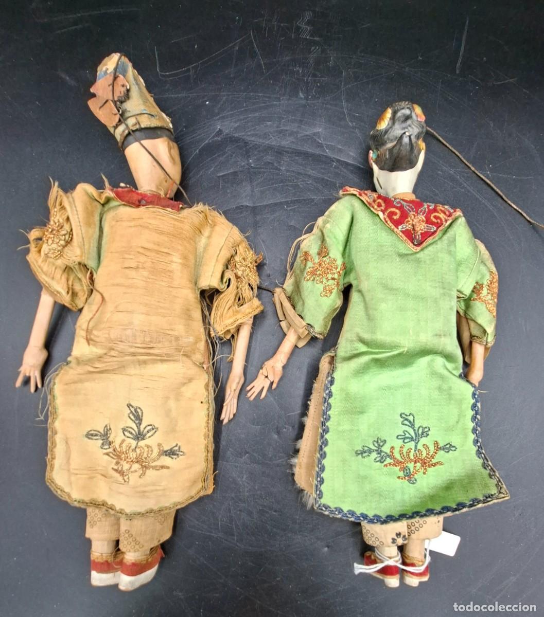 Antig&uuml;edades: Pareja de mu&ntilde;ecas tradicionales de opera china - Foto 2