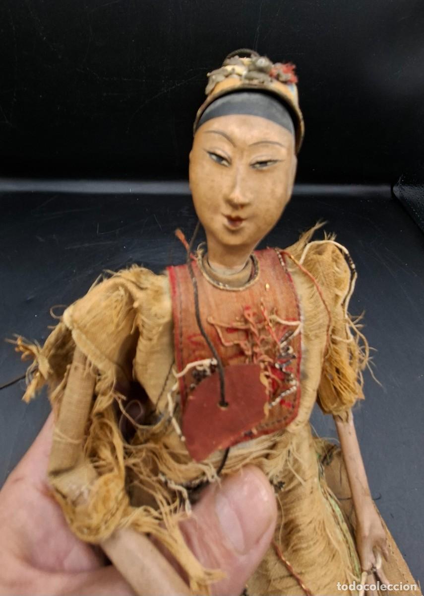 Antig&uuml;edades: Pareja de mu&ntilde;ecas tradicionales de opera china - Foto 7