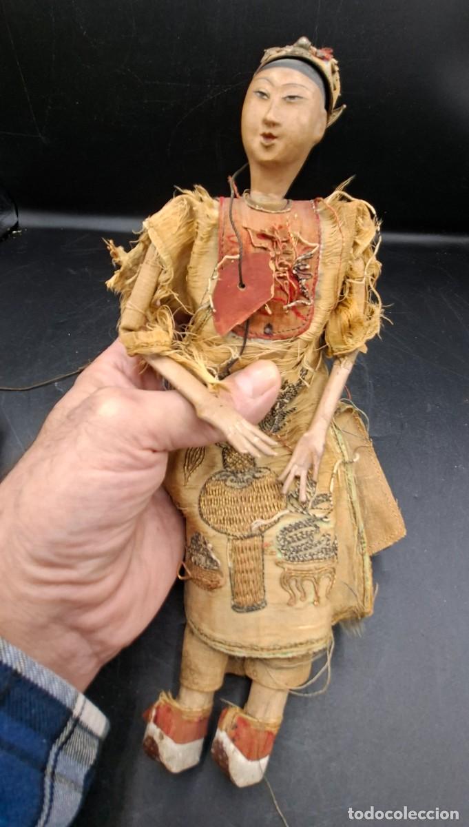 Antig&uuml;edades: Pareja de mu&ntilde;ecas tradicionales de opera china - Foto 8