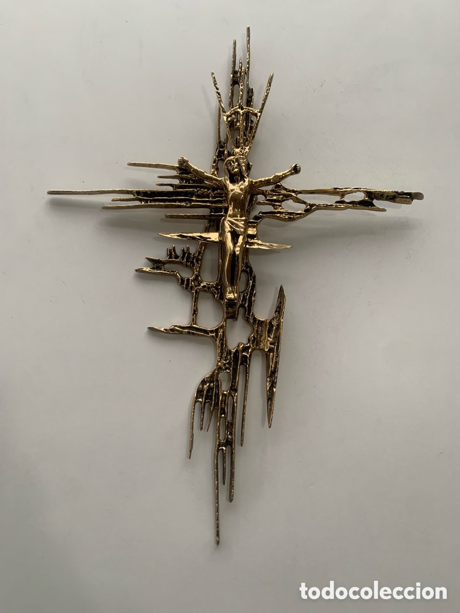 Antig&uuml;edades: crucifijo de bronce 50 cm - Foto 3