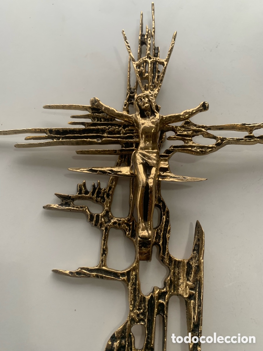 Antig&uuml;edades: crucifijo de bronce 50 cm - Foto 4